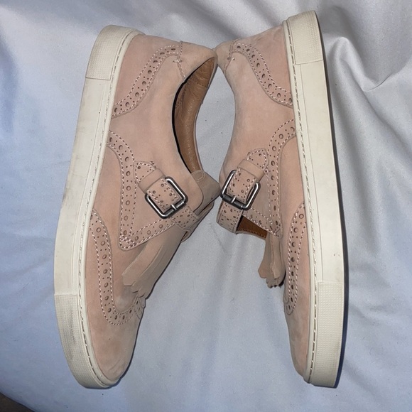 Frye Gemma Kiltie Brogue Monk Strap Sneakers Blush Pink size 7.5 - Picture 4 of 16